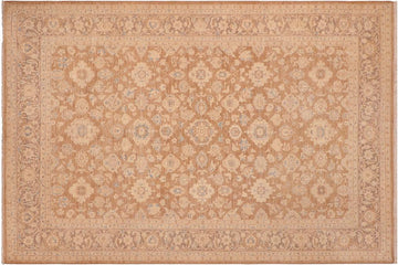 handmade Transitional Kafkaz Chobi Ziegler Brown Tan Hand Knotted RECTANGLE 100% WOOL area rug 6 x 9